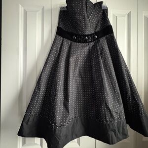 BCBG Max Azria Polka Dot Strapless Fit and Flare Dress
